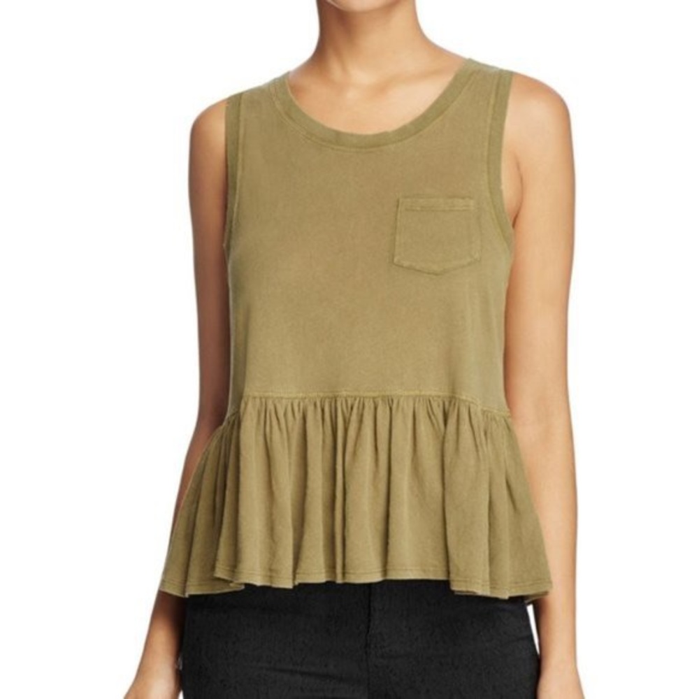WE THE FREE | Continental Ruffle Peplum Tank Olive